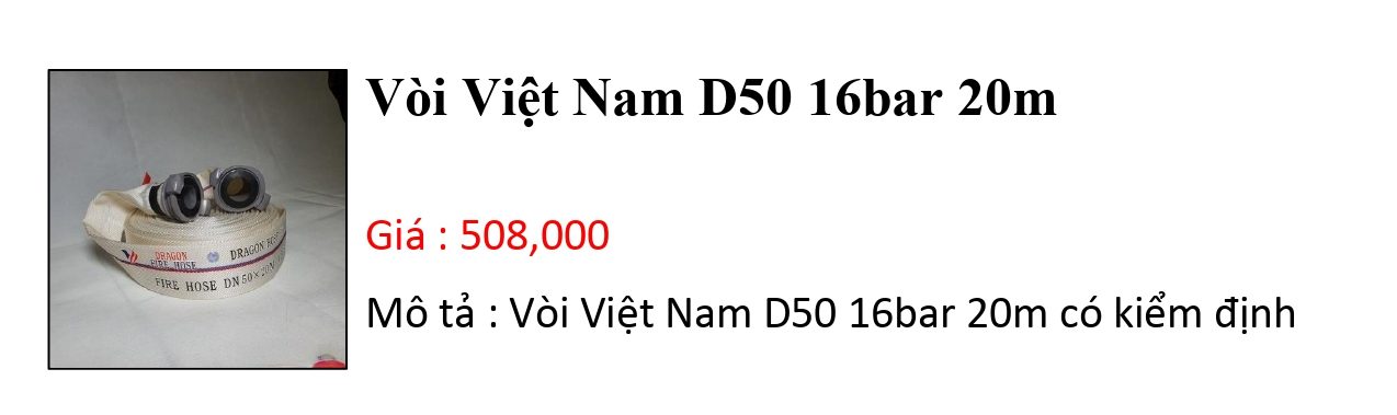 Vòi Chữa Cháy Việt Nam D50